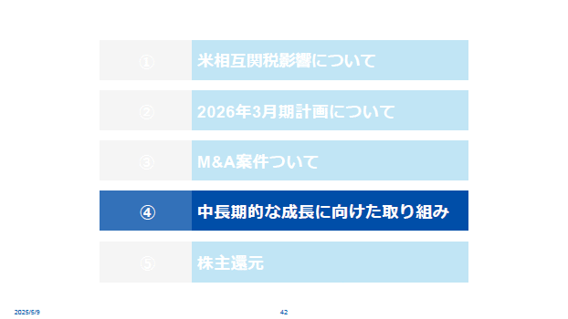 ④中長期的な成長に向けた取り組み