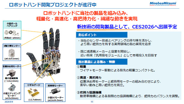 ロボットハンド開発プロジェクトが進行中