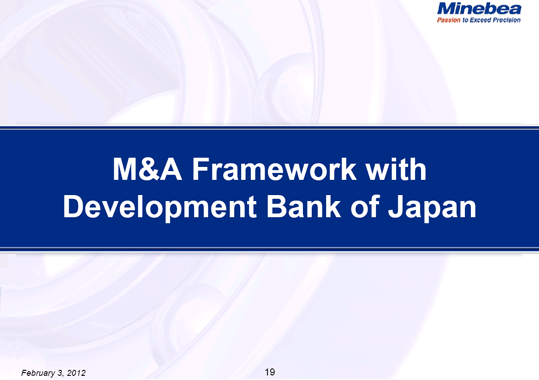 M&A Framework with Development Bank of Japan
