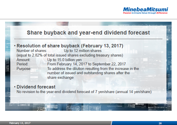 Share buyback and year-end dividend forecast