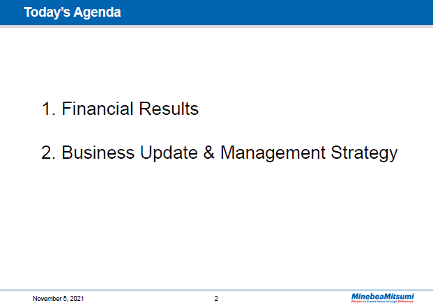 Today's Agenda