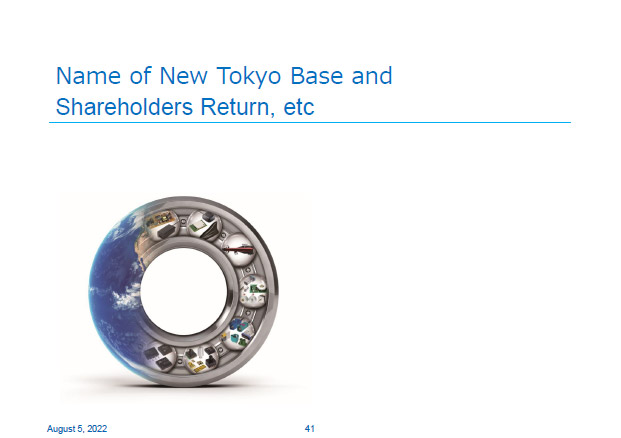 Name of New Tokyo Base and Shareholders Return, etc