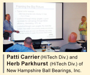 image : Patti Carrier (HiTech Div.) and Herb Parkhurst (HiTech Div.) of New Hampshire Ball Bearings, Inc.